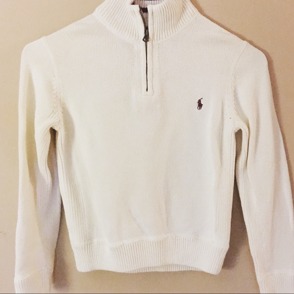 Ralph Lauren ivory half zip sweater.